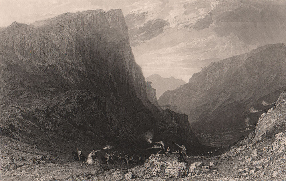 LAKE DISTRICT. Honister Crag, Cumberland. Cumbria. ALLOM 1839 old print